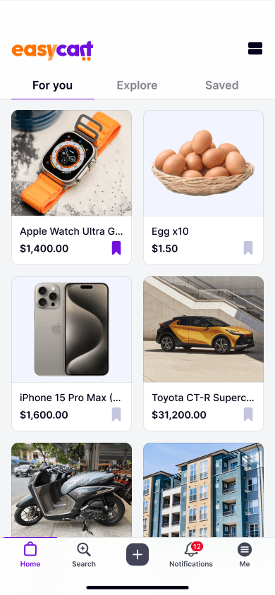 Easy-Cart App screen 2