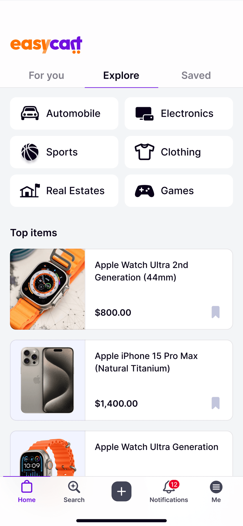 Easy-Cart App screen 3
