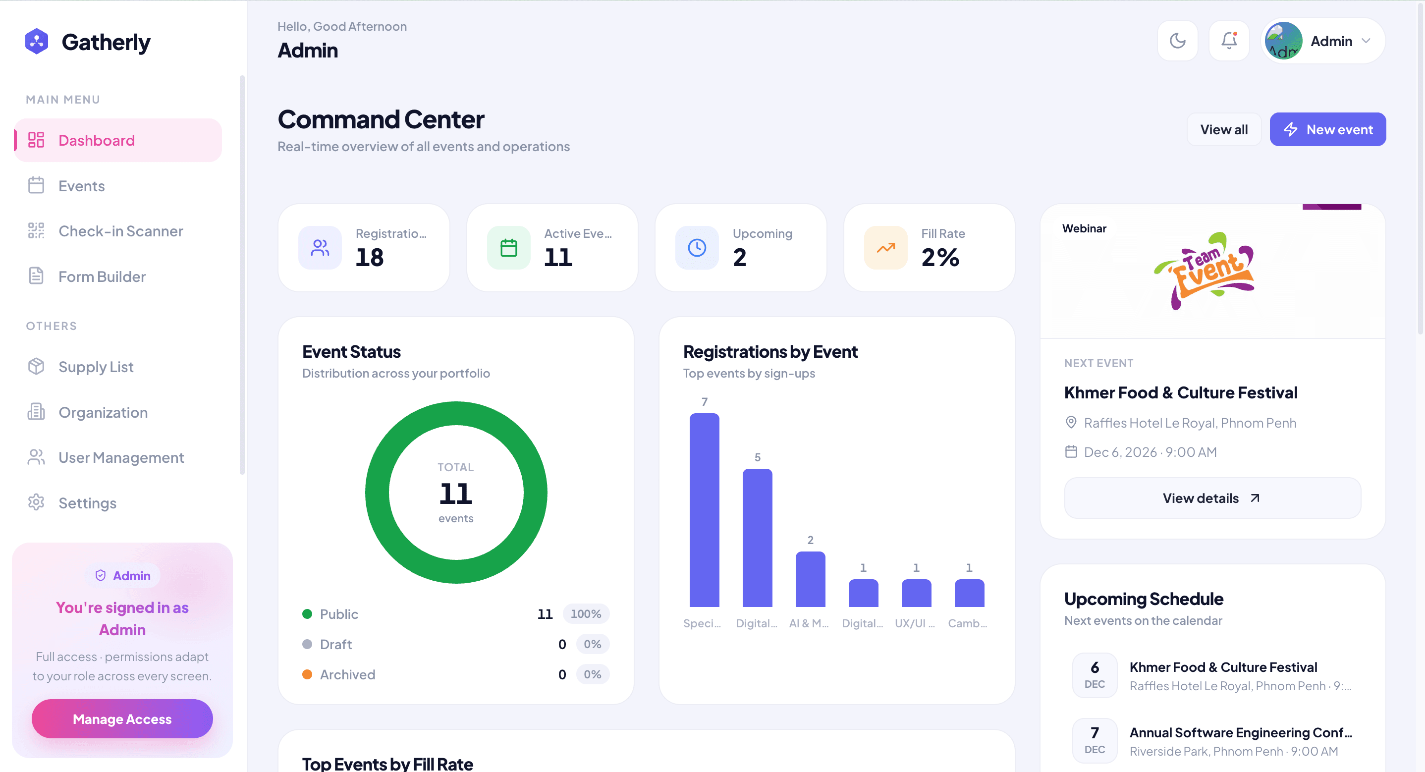 Gatherly — Event Management screen 2