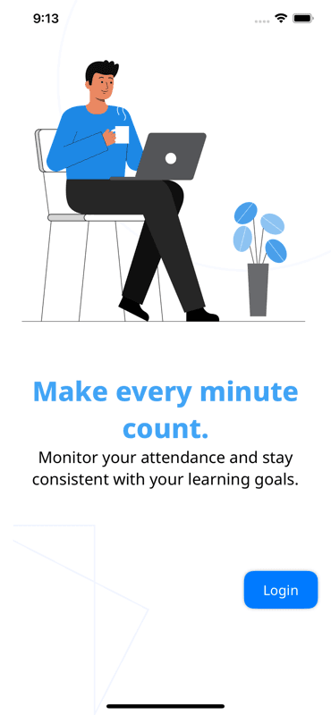 Attendance Management System (RDA Mobile App) screen 1